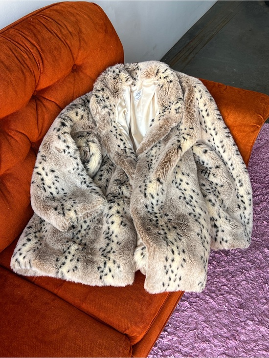 Jackets & Blazers - Faux Fur Spot-Print Coat - Cream